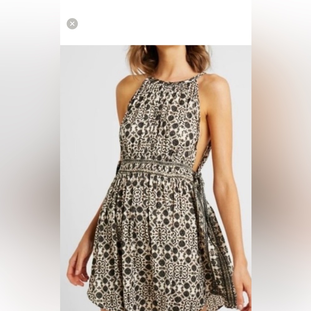 Free People Mid Summers Day Halter Tunic Top Mini Dress NWT